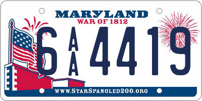 MD license plate 6AA4419