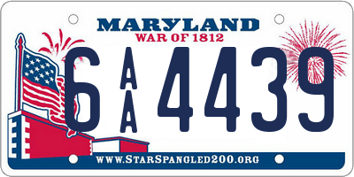 MD license plate 6AA4439