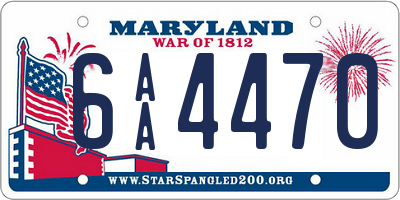 MD license plate 6AA4470