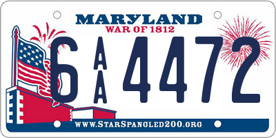 MD license plate 6AA4472