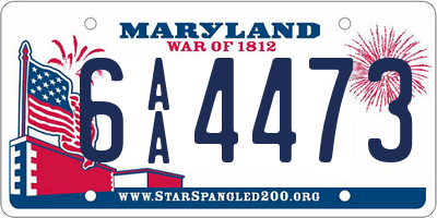 MD license plate 6AA4473