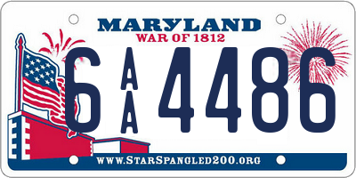 MD license plate 6AA4486