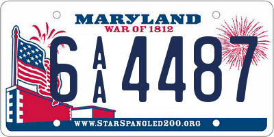 MD license plate 6AA4487