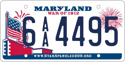 MD license plate 6AA4495