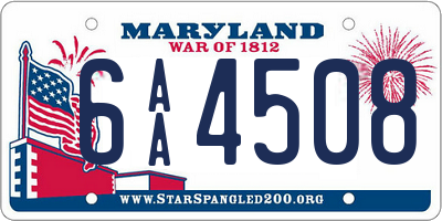 MD license plate 6AA4508