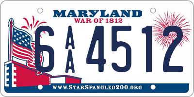 MD license plate 6AA4512