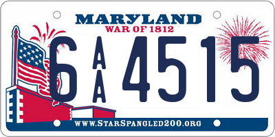 MD license plate 6AA4515