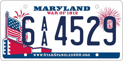 MD license plate 6AA4529