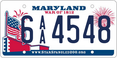 MD license plate 6AA4548