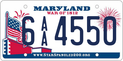 MD license plate 6AA4550