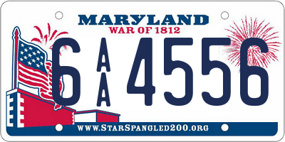 MD license plate 6AA4556