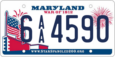 MD license plate 6AA4590