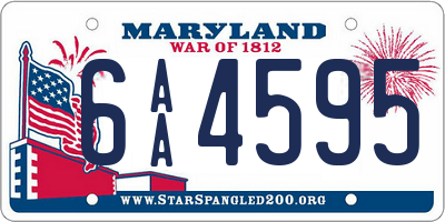 MD license plate 6AA4595