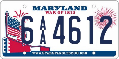 MD license plate 6AA4612