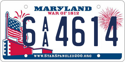 MD license plate 6AA4614