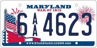 MD license plate 6AA4623