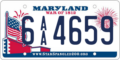 MD license plate 6AA4659
