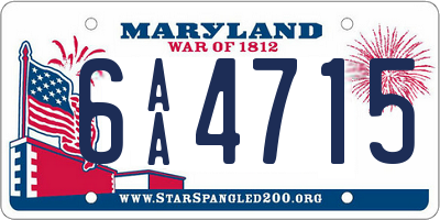MD license plate 6AA4715