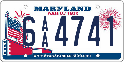 MD license plate 6AA4741