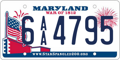 MD license plate 6AA4795