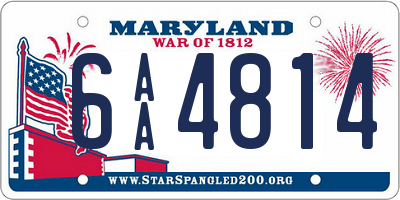 MD license plate 6AA4814