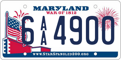 MD license plate 6AA4900