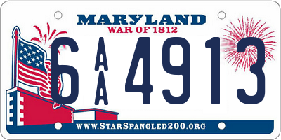 MD license plate 6AA4913