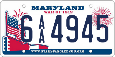 MD license plate 6AA4945