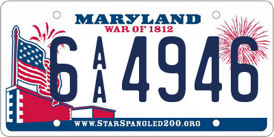 MD license plate 6AA4946