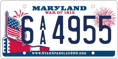 MD license plate 6AA4955