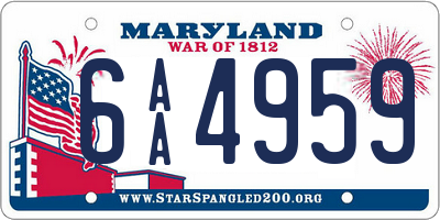 MD license plate 6AA4959