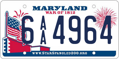 MD license plate 6AA4964