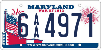 MD license plate 6AA4971