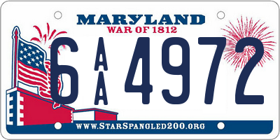 MD license plate 6AA4972