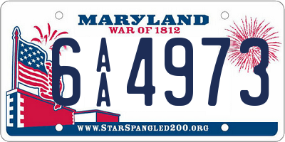 MD license plate 6AA4973