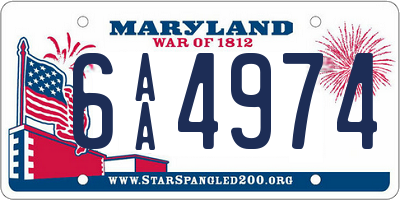 MD license plate 6AA4974