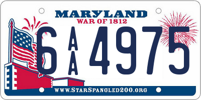 MD license plate 6AA4975