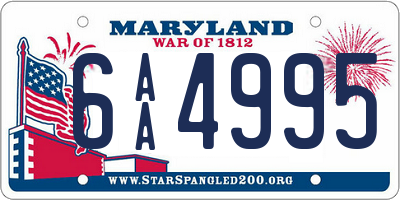 MD license plate 6AA4995