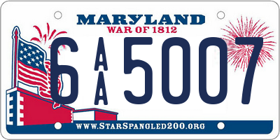 MD license plate 6AA5007