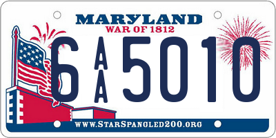 MD license plate 6AA5010