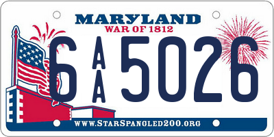 MD license plate 6AA5026