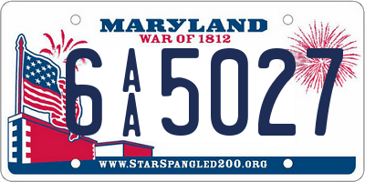 MD license plate 6AA5027