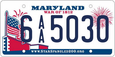 MD license plate 6AA5030