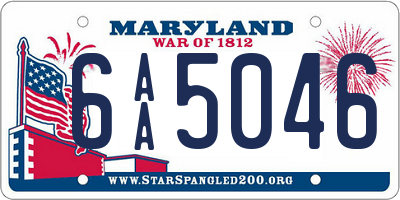 MD license plate 6AA5046