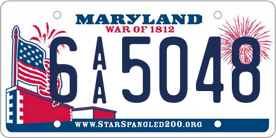 MD license plate 6AA5048