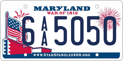 MD license plate 6AA5050