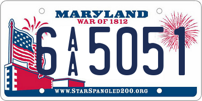 MD license plate 6AA5051