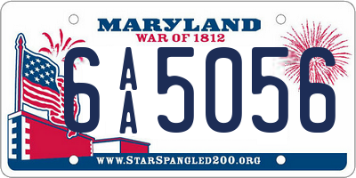 MD license plate 6AA5056