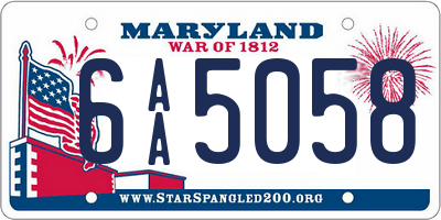 MD license plate 6AA5058