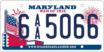 MD license plate 6AA5066